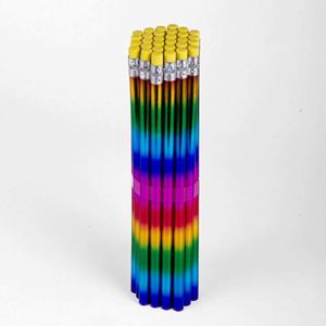 4 in 1 <b>Lead</b> Colored Rainbow High Quality Colour Pencils Laser Barrel for School Custom Promotional Gifts - Product Image 4