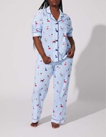 Pyjamas de famille en bambou 100% éco-responsable personnalisés, impression numérique, pyjamas de Noël surdimensionnés de luxe, ensemble deux pièces