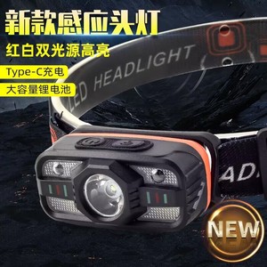 Linterna frontal LED recargable con luz ajustable de 45 grados para pesca y correr al aire libre con batería de litio de larga duración y brillo intenso. - Product Image 5