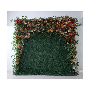 E- party supplies decorations for kids artificial green flower backdrop fake faux flower walls for restaurant wall hanging decor