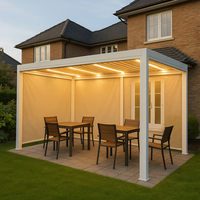 Pergola d'extérieur pliable et rétractable toutes saisons Pergola manuelle à persiennes bioclimatiques motorisée en aluminium avec stores pare-soleil