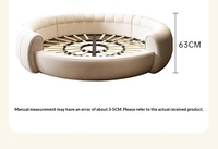 Lit double rond pivotant capitonné de style italien moderne de luxe, design actuel, taille king size