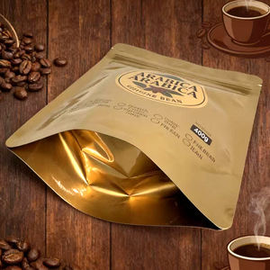 Emballage alimentaire personnalisé, sachet de poudre 400g, pochette pour grains de café de boutique avec fermeture éclair et valve - Product Image 4