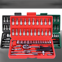 Vente chaude 46pcs Kit d'outils de réparation automatique Set Box Impact Socket Ratchet Tool Set Wrench Set Tool Kits Socket