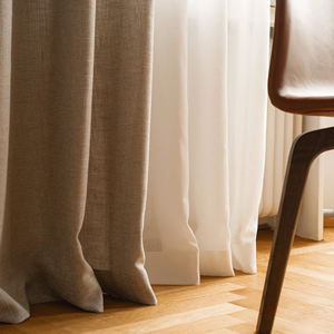 Voilages texturés en lin de luxe, rideaux occultants personnalisables pour la décoration intérieure - Product Image 1