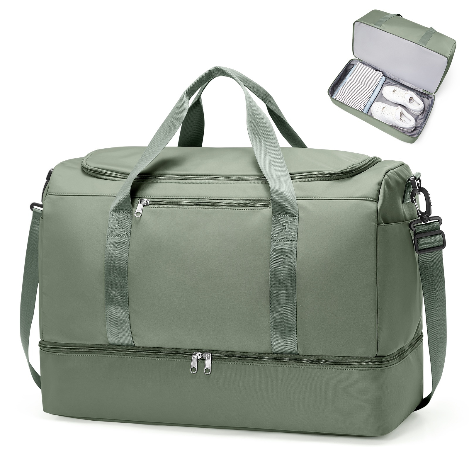 Unisex Lightweight Travel Duffel – Soft Fashion Gym Bag with Shoe Compartment