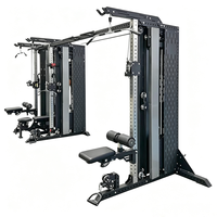 Machine de musculation multifonctionnelle professionnelle à double poulie réglable, rack de squat robuste et machine Smith pour salle de sport