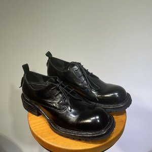 Chaussures en cuir pour hommes, style rétro, à semelle épaisse, décontractées, style anglais, à lacets, plateforme, Oxford, mocassins. - Product Image 5