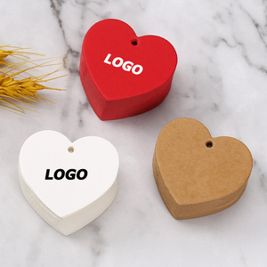 Kraft Paper Heart Shaped Gift Tags Blank Hanging Labels for Valentine's Day Wedding Party Decoration