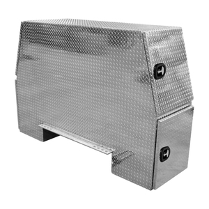 Boîte à outils robuste en aluminium à motif diamanté, à poser derrière la cabine, pour camion à plateau ou benne basculante - Product Image 1