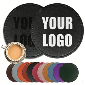 Modern Laser Engraved <b>Coasters</b> Blank PU Leather <b>Drink</b> Mats for Custom Printing Brand promotion - Product Image 5