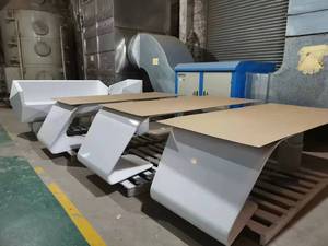 ซีอีโอคอมพิวเตอร์มุมมันวาวสีขาวหรูหราโต๊ะผู้จัดการผู้บริหารบ้านพร้อมลิ้นชักด้านข้างโต๊ะสำนักงานที่ทันสมัย - Product Image 2