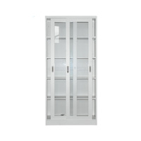 Armoire à portes coulissantes en métal et verre à prix d'usine, vente en gros, avec étagères réglables pour l'archivage de documents et de livres