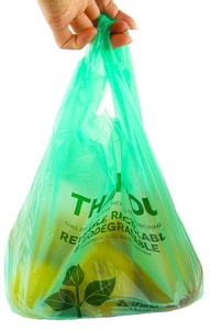 Nouveaux sacs de gilet à gousset latéral PE-BD PE-BD biodégradable écologique Sacs de transport en plastique T-shirt imprimé avec logo personnalisé - Product Image 6