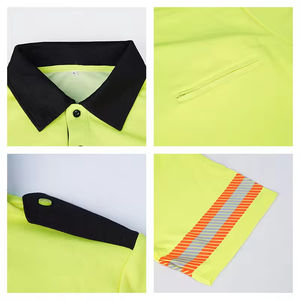 Chaleco DE SEGURIDAD Hi Viz para camiseta, estampado antiarrugas, de manga corta, Material de poliéster fluorescente, ropa de trabajo de seguridad - Product Image 4
