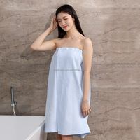 Peignoir de spa de luxe personnalisé avec logo, séchage rapide, en tissu gaufré, pour spa, beauté, soins capillaires et salon