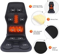 Nouveau Oem Odm libération Stress et Fatigue 10 nœuds de Vibration Massage du dos et tapis chauffant housse de siège de voiture pour siège de voiture