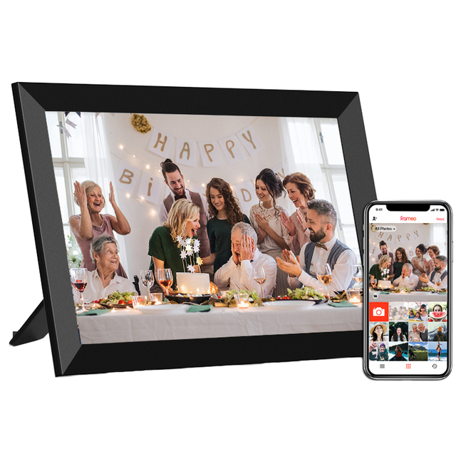 Frameo Acrylic Touch Screen IPS LCD Digital Photo Frame 10.1 Inch WiFi Cloud 32GB Memory Share Picture & Video Freely MP3 AVI