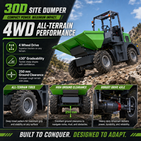 Mini-dumper compacteur autochargeur de 30 tonnes avec benne rotative pour chantier à vendre