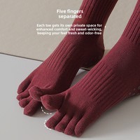 Chaussettes de yoga antidérapantes à cinq orteils pour femmes, chaussettes de sport sans couture à compression antidérapante, absorbant la transpiration, pour la course à pied, le cyclisme et la remise en forme