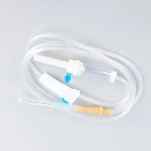 disposable iv medical ordinary infusion set female luer lock connector for single use with needle infusion set