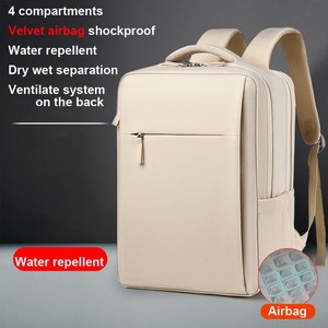 15.6" Unisex Business Travel <b>Laptop</b> <b>Backpack</b> Large Capacity Waterproof Zipper Closure Shockproof Design Arcuate Shoulder Strap - Product Image 5