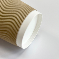 Le plus récent ventilateur d'ondulation meilleure tasse de papier d'étanchéité mur d'ondulation tasse de café réutilisable jetable