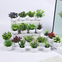 Mini plante artificielle, petite plante succulente en pot, verdure en plastique, plante artificielle pour la décoration de bureau et de la maison
