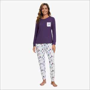 Ensemble de pyjamas pour femmes en viscose de bambou à 95% et élasthanne à 5%, pyjamas doux pour femmes en gros, ensemble deux pièces, vêtements de détente, usine du Vietnam - Product Image 2