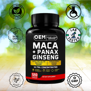 1000mg Maca <strong>Ginseng</strong> Capsules for Energy &amp; Focus-Adult Immune Support &amp; Stamina Booster 120 Veggie <strong>Caps</strong> - Product Image 2
