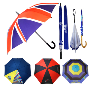 Parapluie de golf double couche coupe-vent avec logo imprimé, imperméable en pongé, promotionnel, vente en gros, cadeau d'entreprise de marque - Product Image 1
