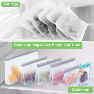 Free Kitchen Reusable Food Grade Platinum Silicone Freezer Fruit Snack Storage Leakproof Collapsible Large Capacity <b>Zip</b> <b>Lock</b> <b>Bag</b> - Product Image 4