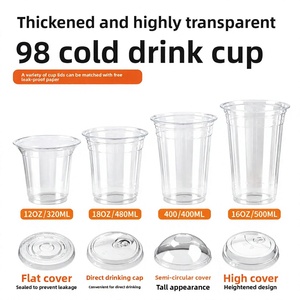 Vaso Desechable Transparente de PET de 98 mm de Diámetro, Estilo Grueso y Redondo para Bebidas Frías - Té de Limón, Leche de Coco, Café - Product Image 5