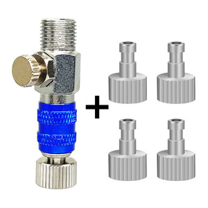 <b>Pneumatic</b> Quick Connector 6 Mm 1/4 Inch Stainless Steel Air Valve With 4 Male Couplers For Compressor <b>Tools</b> - Product Image 2