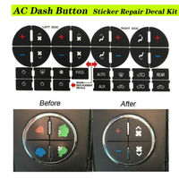 Autocollants de réparation du bouton de commande de l'autoradio sur le tableau de bord Autocollant décoratif du bouton de climatisation Décoration intérieure pour GM Chevrolet