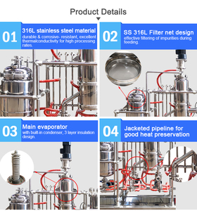 Film essuyé Distillation moléculaire La technologie avancée d'évaporation de film gère efficacement les résines végétales visqueuses - Product Image 4