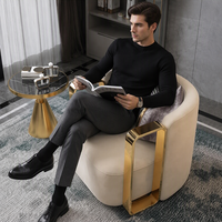 Moderner Luxus Goldener Metallrahmen Kugelsessel Akzent-Sofa Drehbarer Sessel Wohnzimmer Schlafzimmer Esszimmer Möbel Hochwertiger Stoff