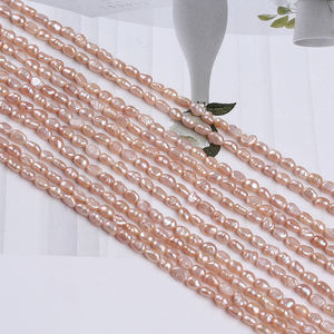 Hạt ngọc trai tự nhiên bán buôn 3-3.5mm màu trắng hồng tím, kiểu dáng baroque, chuỗi ngọc trai nước ngọt - Product Image 5