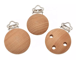 Legno naturale ciuccio supporto Clip <span class=keywords><strong>con</strong></span> perline lucidato catenina per il bambino sublimazione pulsante in legno - Product Image 5