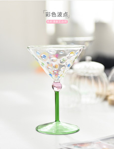 Nhà Retro giá trị cao ly thủy tinh cao lelyi Sáng Tạo nhỏ màu tươi Polka Dot ly rượu vang đỏ - Product Image 5