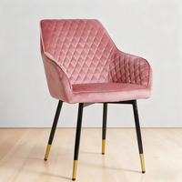 Chaise de salle à manger moderne en cuir avec structure en fer, chaise de cuisine rembourrée, siège de restaurant style ferme, mobilier de maison