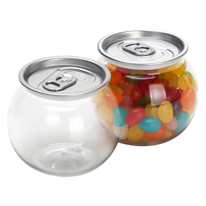 210ml Custom Mini Soda Cans PET Transparent Ball Shaped Plastic Bottle With Easy Open Lids - Product Image 2