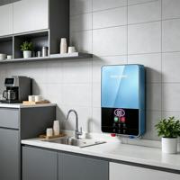 Chauffe-eau électrique à chauffage instantané 5500W, intelligent, à écran tactile LCD, à technologie Inverter, Classe Énergétique A, en acier inoxydable, pour VR/Hôtel/Garage