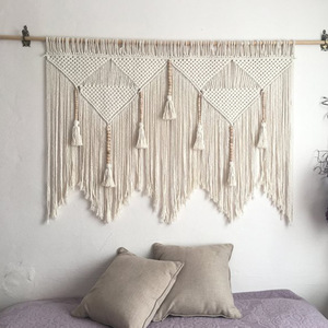 Boho Gros Gris Personnalisé Décor Coton à la Main Décoration Murale En <span class=keywords><strong>Macramé</strong></span> <span class=keywords><strong>Suspendu</strong></span> - Product Image 4