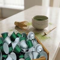 100 Capsules de Thé Matcha Minceur – Saveurs Variées, Poudre de Thé Vert Directement de l'Usine, Prix Bas, Emballage Instantané Sachet & Tasse
