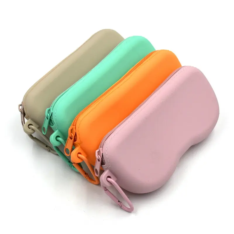Silicone eye glasses case Silicone sunglass kids sunglass case Silicone sunglasses packaging case with hook