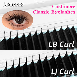 Extensiones de Pestañas Abonnie LB LJ LC LD M Curl Premium, Bandejas de Pestañas de Seda al por Mayor, Extensiones de Pestañas de Cachemira Negro Mate - Product Image 2