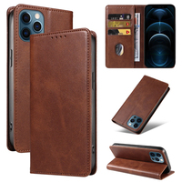 Étui portefeuille en cuir PU pour iPhone 12 Pro/12 - Housse avec support de téléphone, emplacements pour cartes, fermeture magnétique et coque antichoc