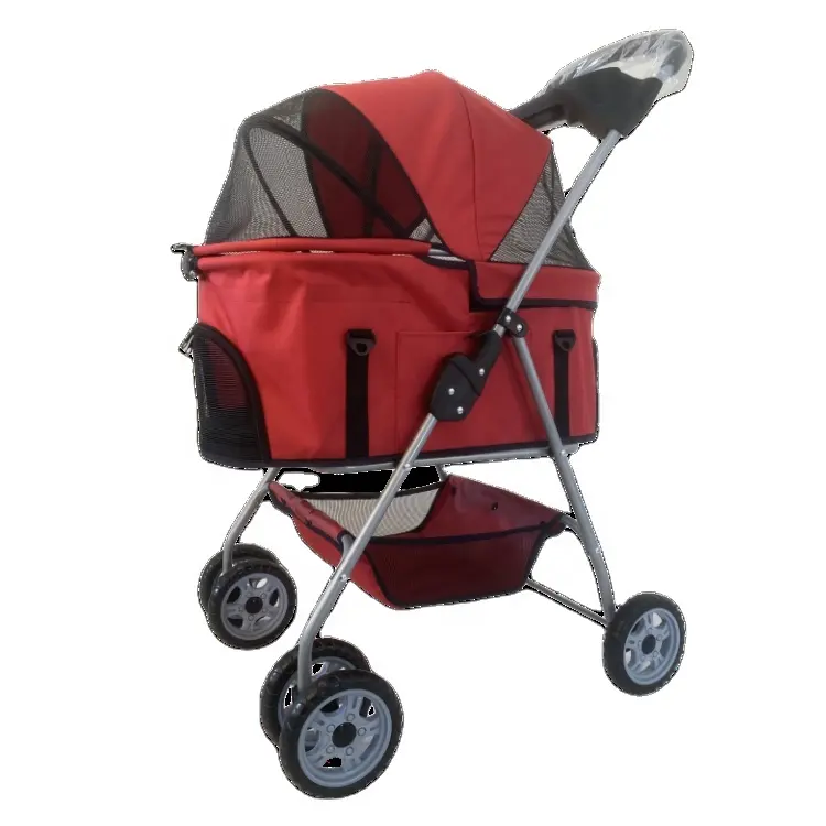 Cheap manufacture easy fold portable pet stroller dog separable pet cat travel carrier trolley