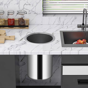Leasylife Nắp Thùng rác tích hợp cho quầy hàng đầu quầy bar nhà bếp Thùng rác tích hợp nắp thùng rác lõm xả nước - Product Image 5